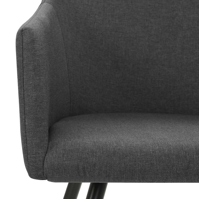 Dining Chairs 2 pcs Dark Gray Fabric