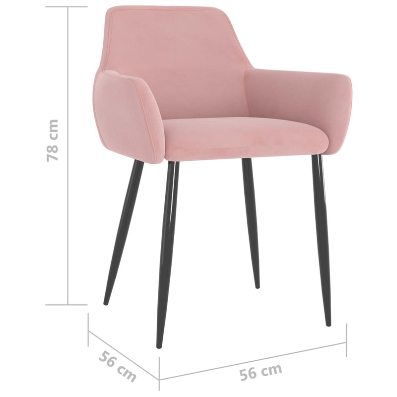 Dining Chairs 2 pcs Pink Velvet