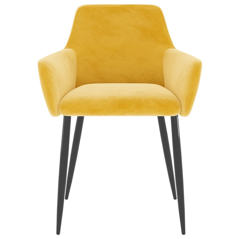 Dining Chairs 2 pcs Mustard Yellow Velvet