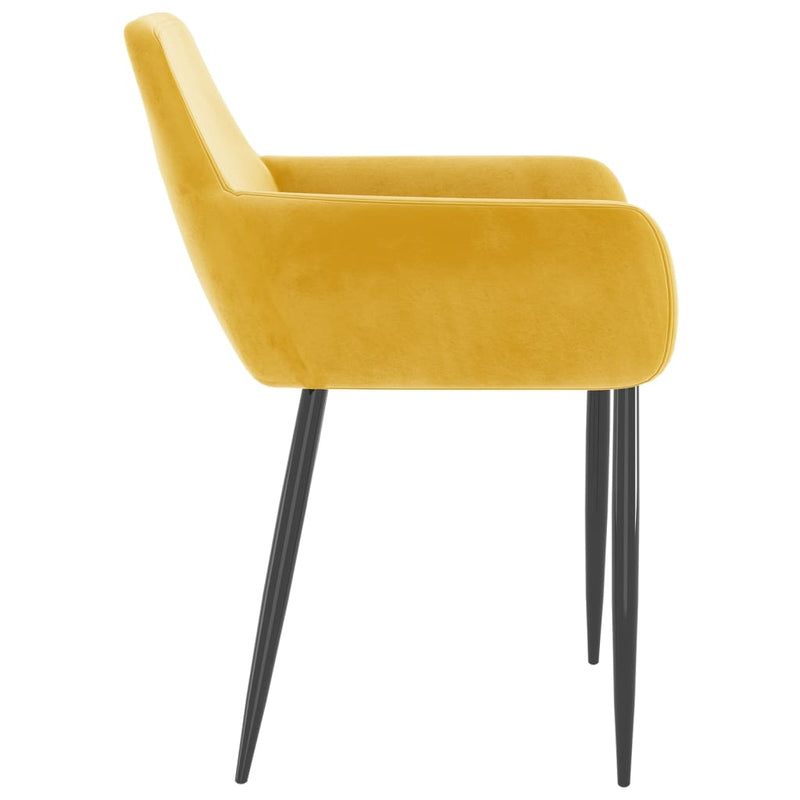 Dining Chairs 2 pcs Mustard Yellow Velvet