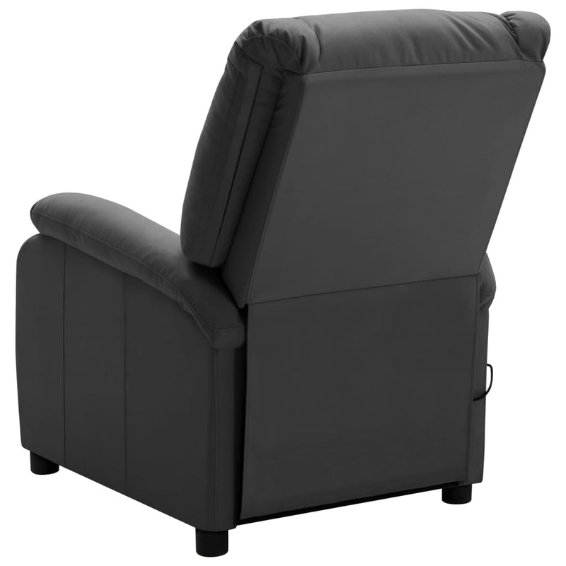 Massage Recliner Anthracite Faux Leather