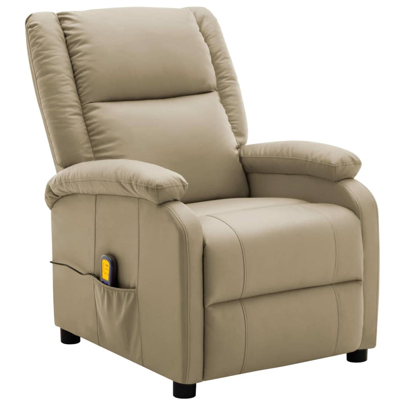 Massage Recliner Cappuccino Faux Leather