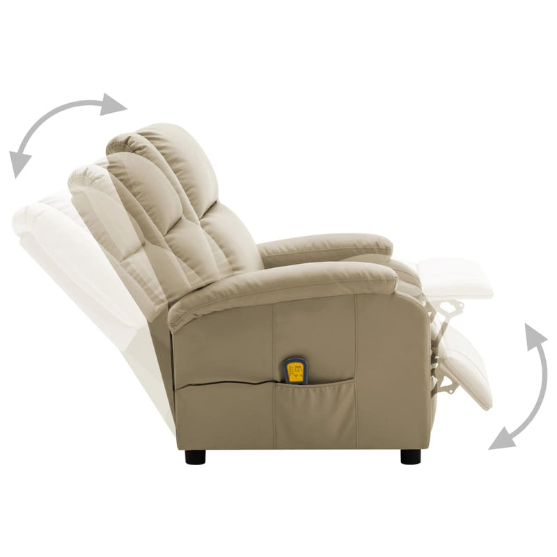 Massage Recliner Cappuccino Faux Leather