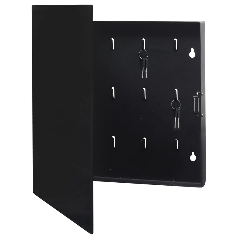 Key Box with Magnetic Board Black 13.8"x13.8"x2.2"