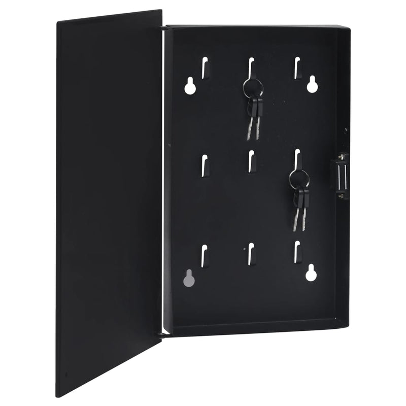 Key Box with Magnetic Board Black 11.8"x7.9"x2.2"