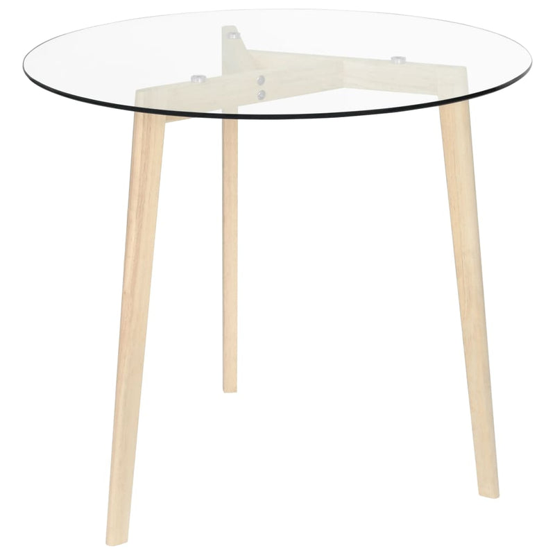 Dining Table Transparent 31.5" Tempered Glass