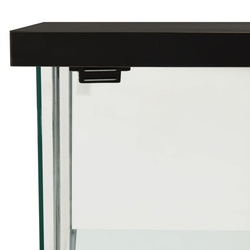 Storage Cabinet Tempered Glass Black