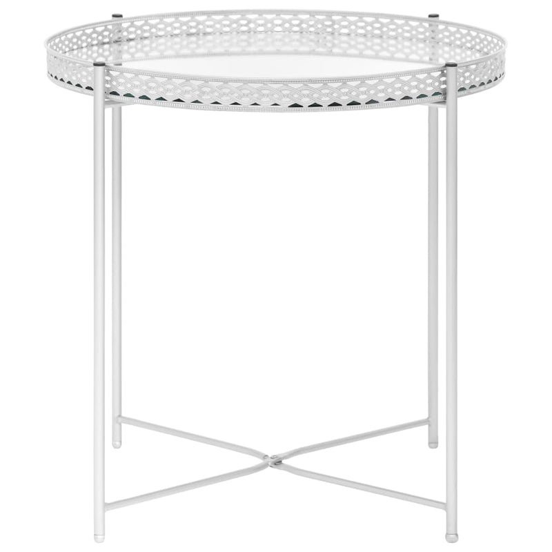 Side Table Silver 15.7"x15.7"x16.1" Glass