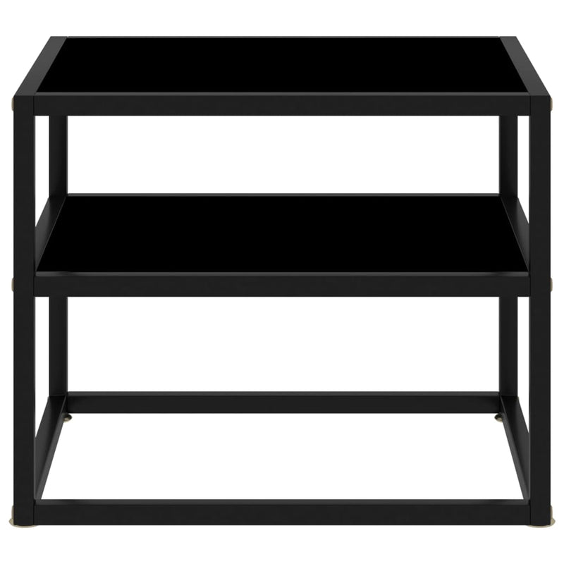 Console Table Black 19.7"x15.7"x15.7" Tempered Glass