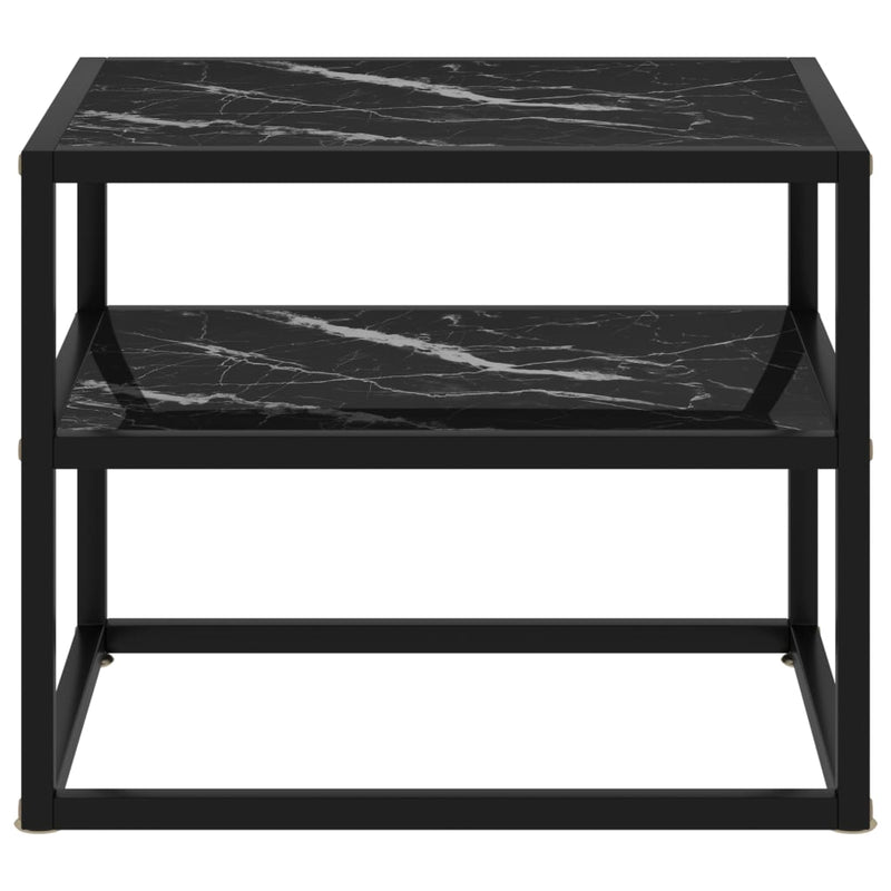 Console Table Black 19.7"x15.7"x15.7" Tempered Glass