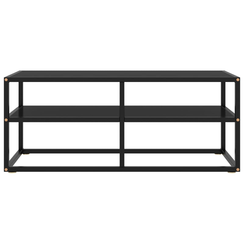 TV Cabinet Black with Black Glass 39.4"x15.7"x15.7"