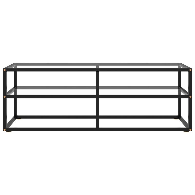 TV Cabinet Black with Tempered Glass 47.2"x15.7"x15.7"