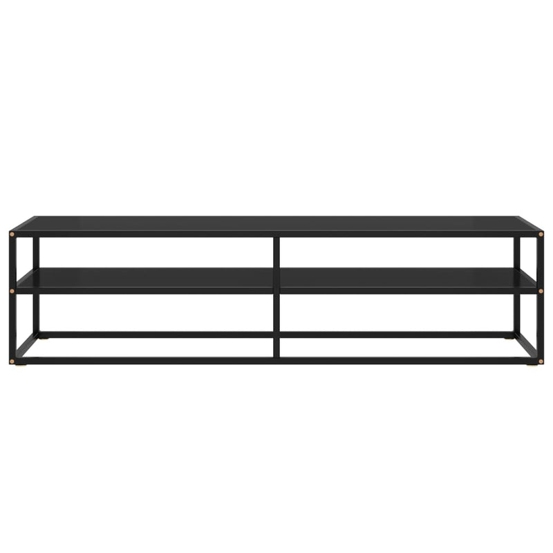 TV Cabinet Black with Black Glass 63"x15.7"x15.7"