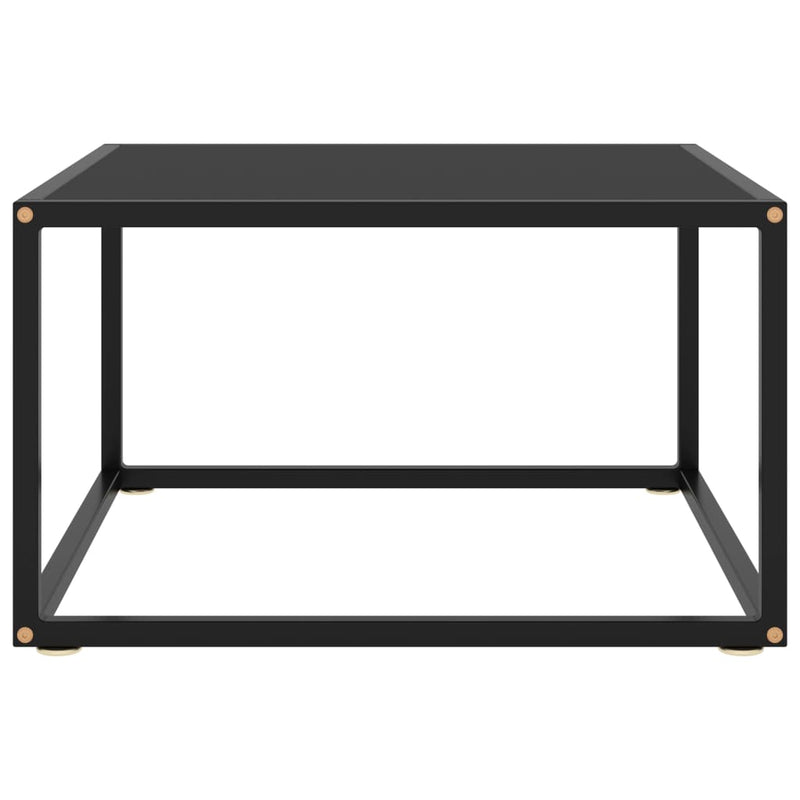 Coffee Table Black with Black Glass 23.6"x23.6"x13.8"