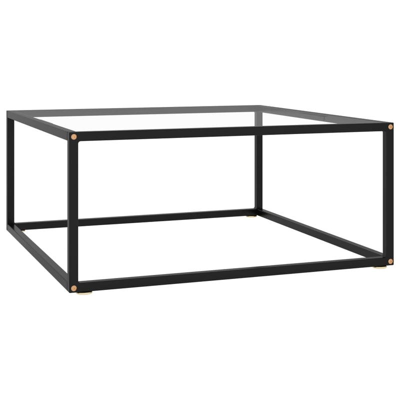 Coffee Table Black with Tempered Glass 31.5"x31.5"x13.8"