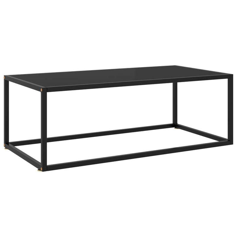 Coffee Table Black with Black Glass 39.4"x19.7"x13.8"
