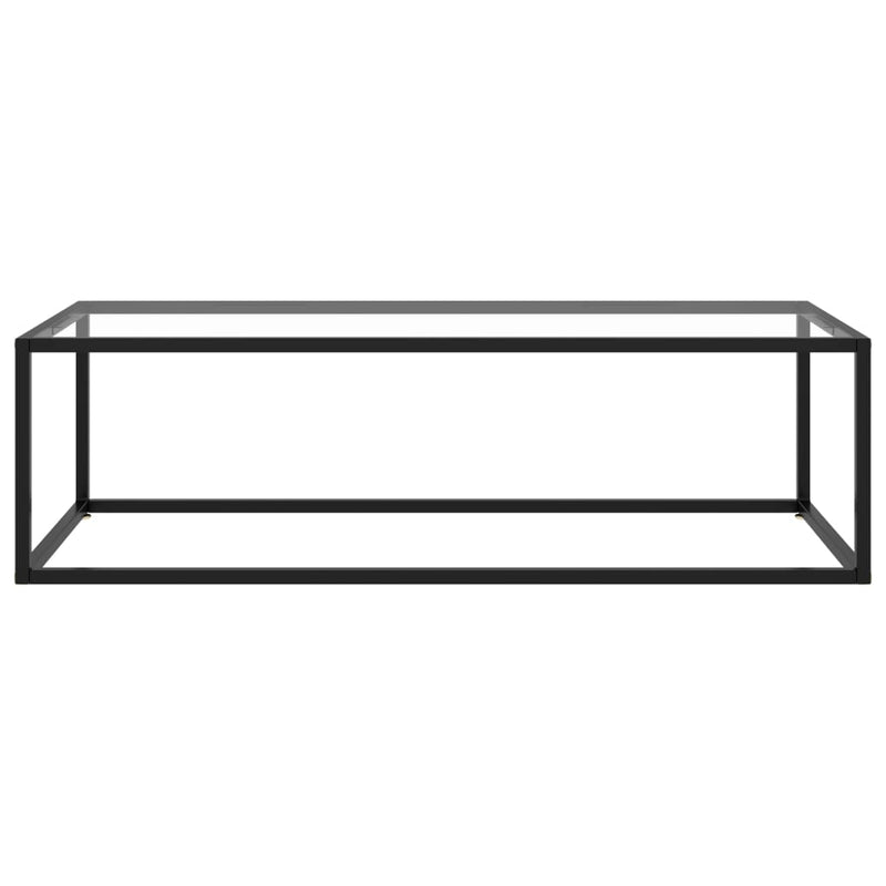 Coffee Table Black with Tempered Glass 47.2"x19.7"x13.8"