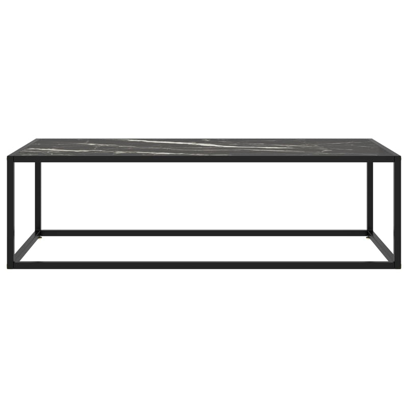 Coffee Table Black with Black Marble Glass 47.2"x19.7"x13.8"