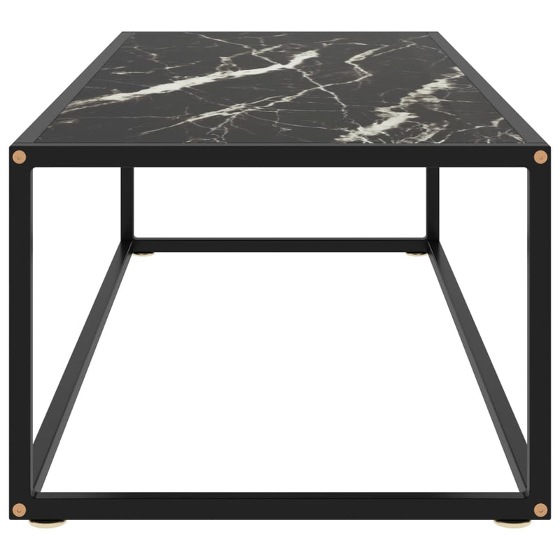 Coffee Table Black with Black Marble Glass 47.2"x19.7"x13.8"