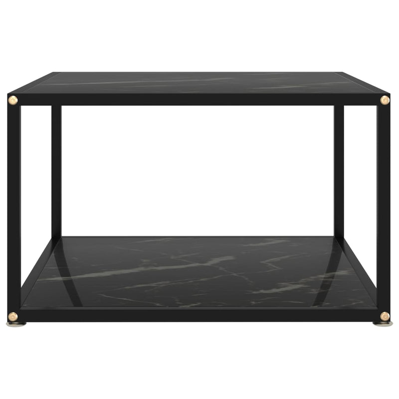 Coffee Table Black 23.6"x23.6"x13.8" Tempered Glass