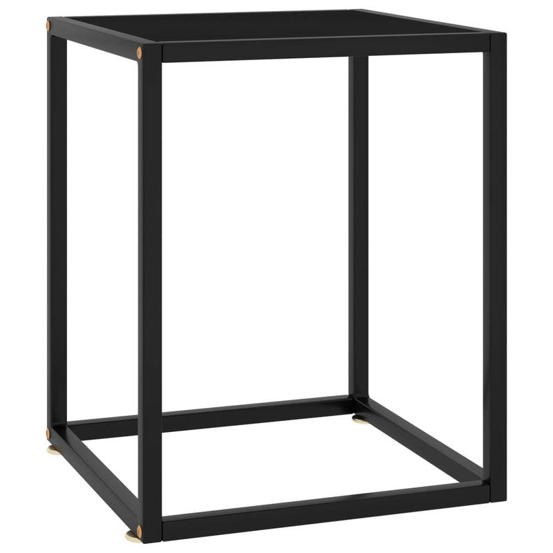 Coffee Table Black with Black Glass 15.7"x15.7"x19.7"