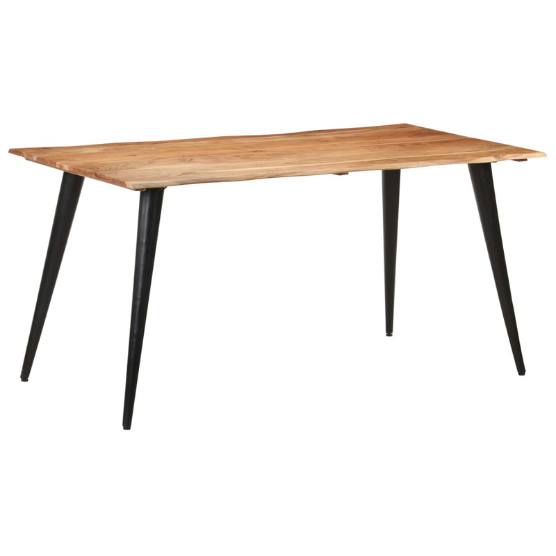 Dining Table with Live Edges 63"x31.5"x29.5" Solid Acacia Wood