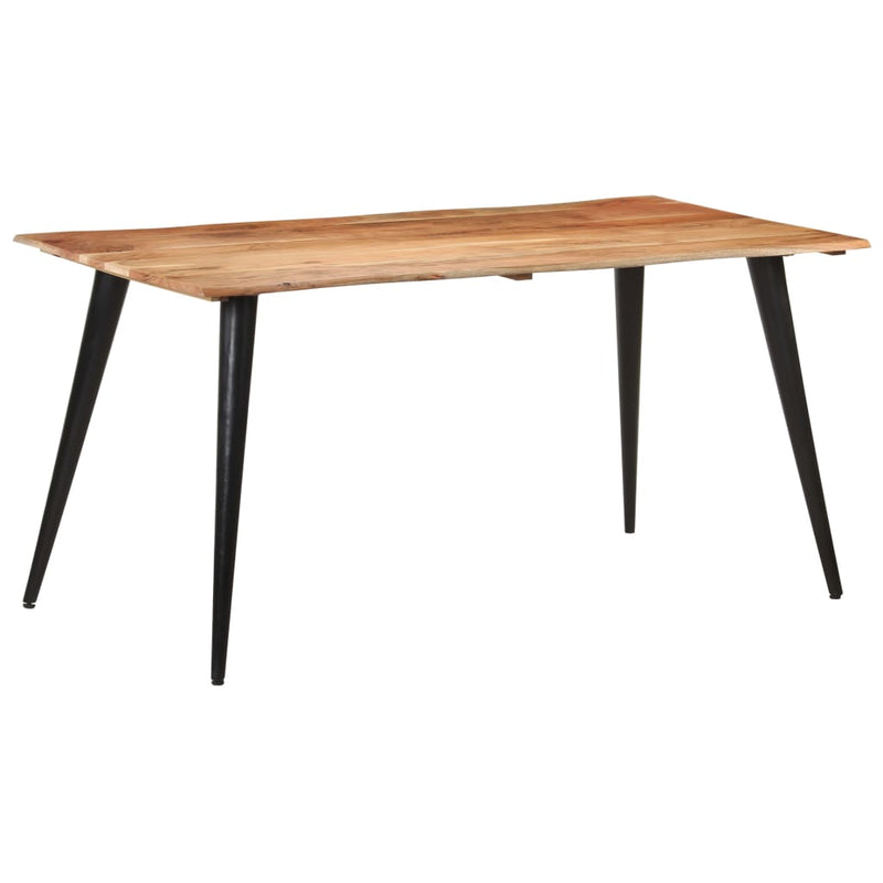 Dining Table with Live Edges 63"x31.5"x29.5" Solid Acacia Wood