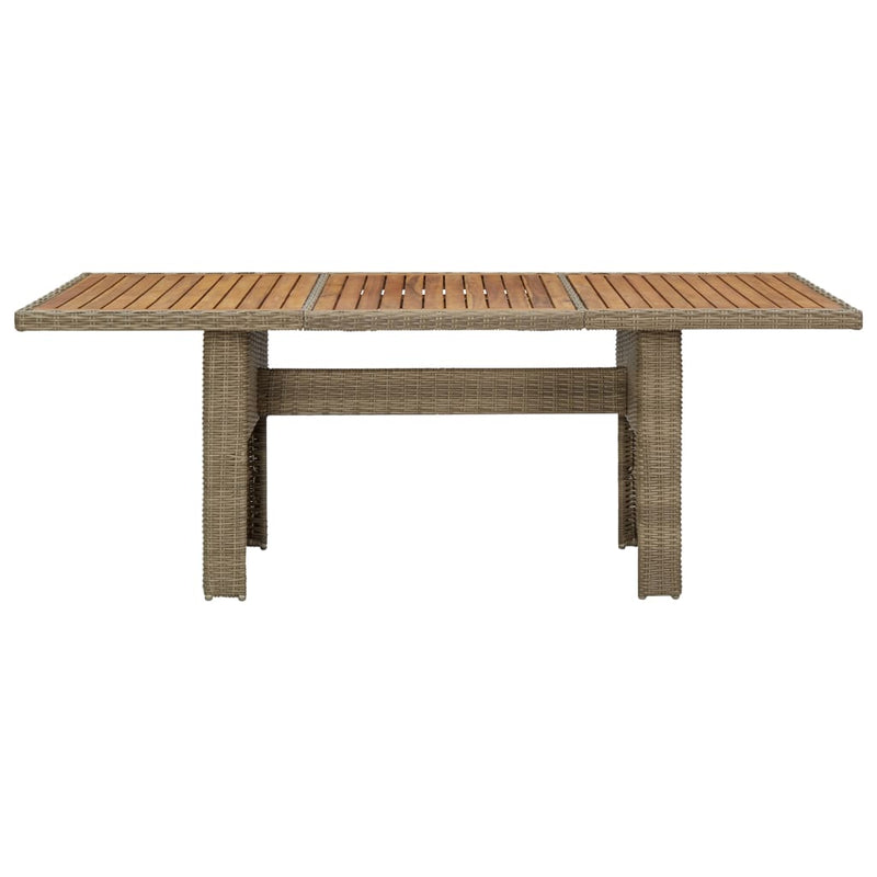 Patio Dining Table Brown 78.7"x39.4"x29.1" Poly Rattan