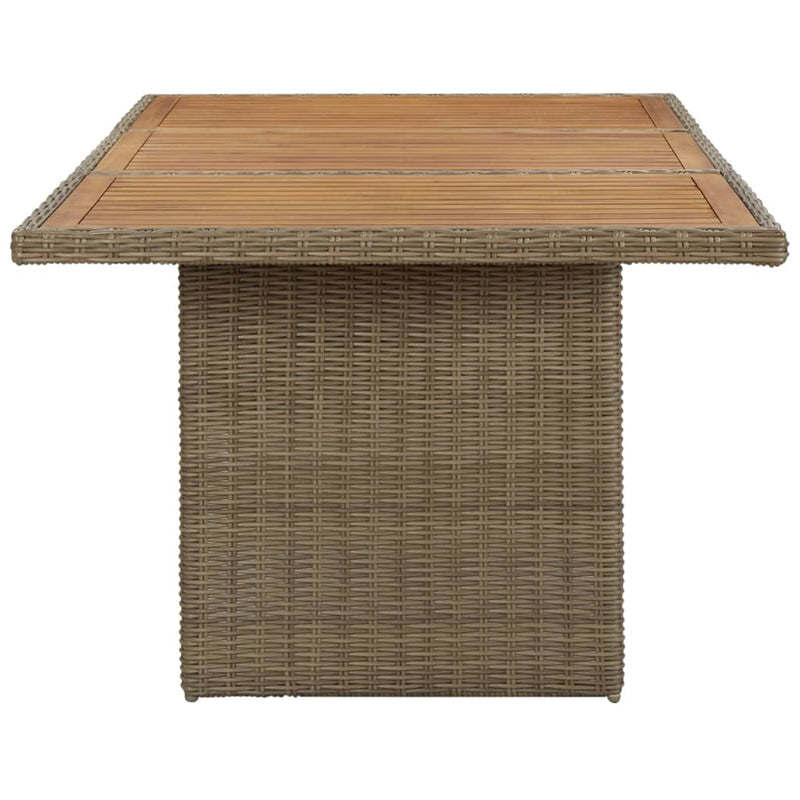 Patio Dining Table Brown 78.7"x39.4"x29.1" Poly Rattan