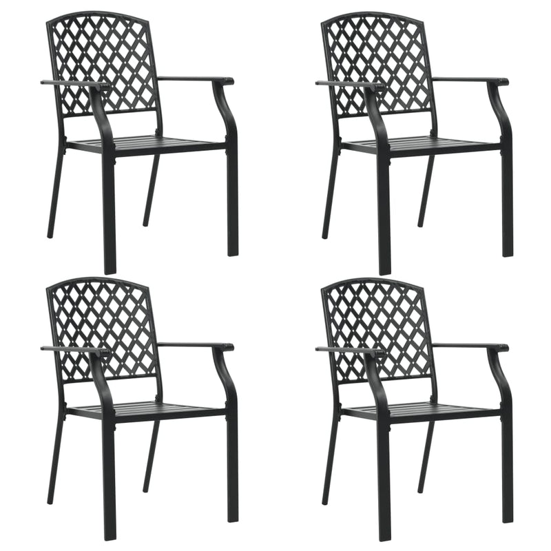 Patio Chairs 4 pcs Mesh Design Steel Black