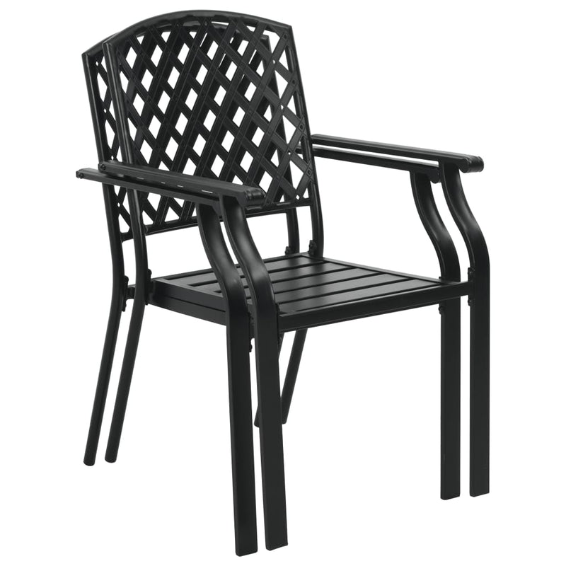 Patio Chairs 4 pcs Mesh Design Steel Black