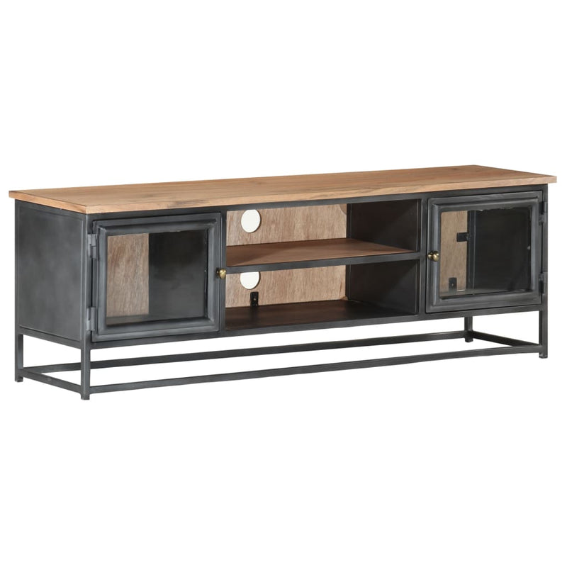 TV Cabinet Gray 47.2"x11.8"x15.7" Solid Acacia Wood and Steel