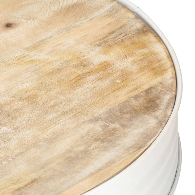 Coffee Table White  26.8"x26.8"x14.2" Solid Mango Wood