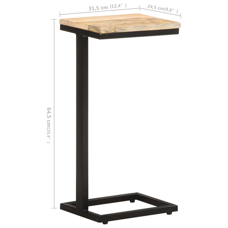 Side Tables 2 pcs 12.4"x9.6"x25.4" Rough Mango Wood