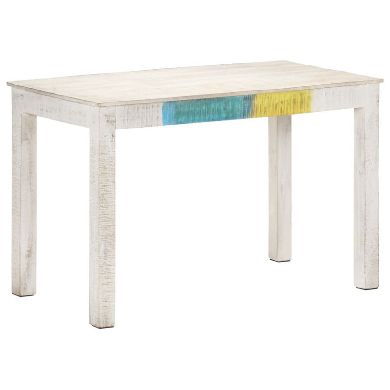 Dining Table White 47.2"x23.6"x29.9" Solid Mango Wood
