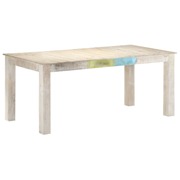Dining Table White 70.9"x35.4"x29.9" Solid Mango Wood