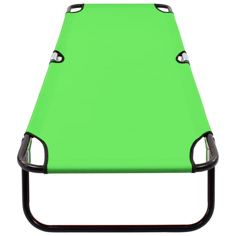 Folding Sun Lounger Steel Green