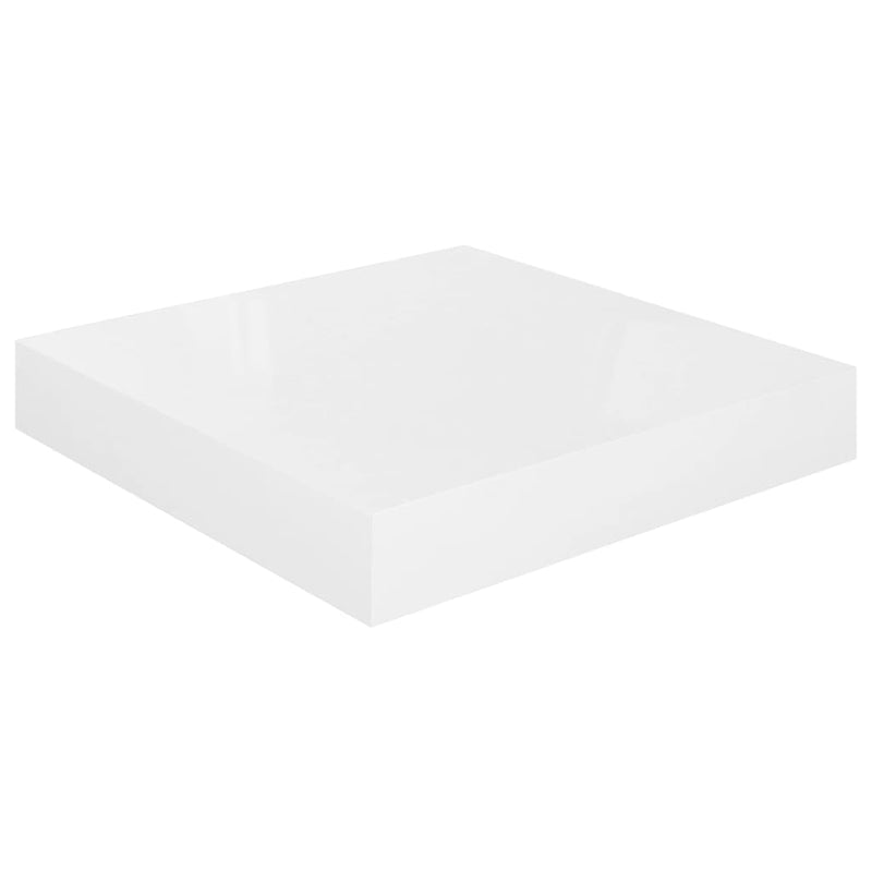 Floating Wall Shelf High Gloss White 9.1"x9.3"x1.5" MDF