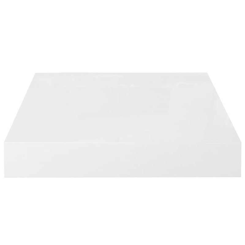 Floating Wall Shelf High Gloss White 9.1"x9.3"x1.5" MDF