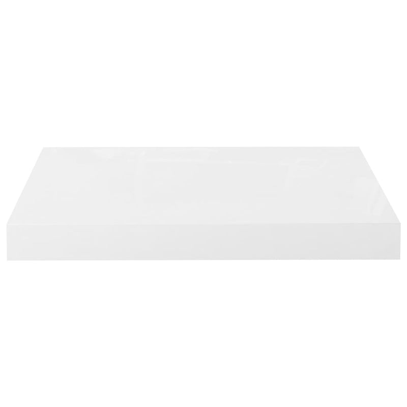 Floating Wall Shelves 2 pcs High Gloss White 15.7"x9.1"x1.5" MDF