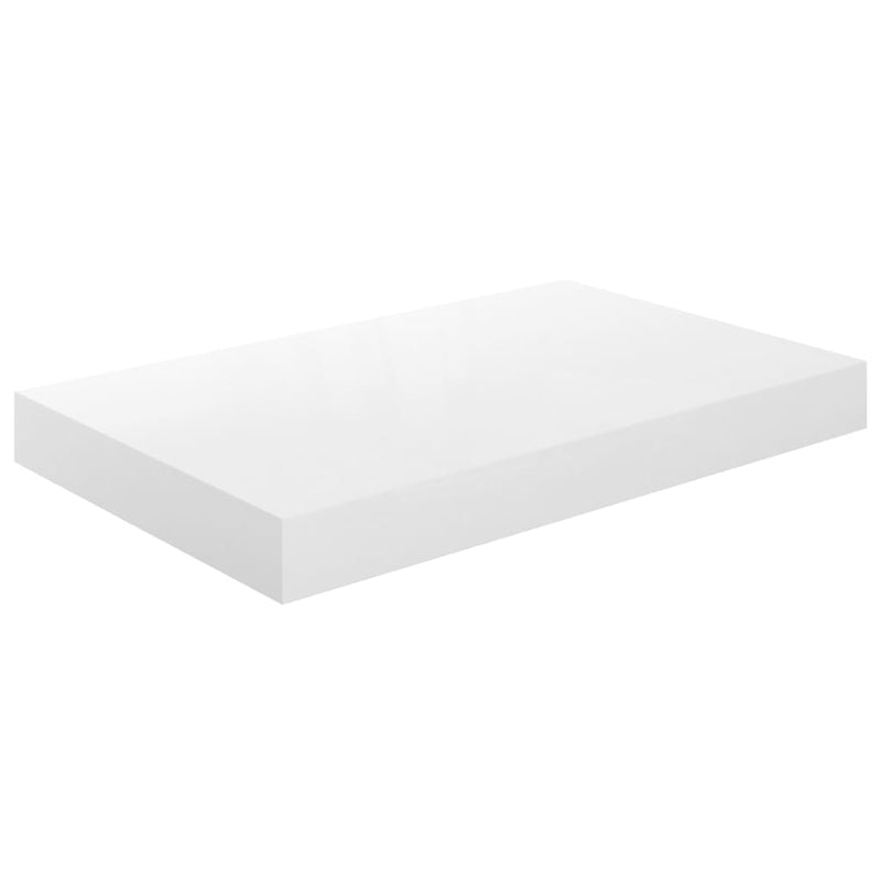 Floating Wall Shelves 4 pcs High Gloss White 15.7"x9.1"x1.5" MDF