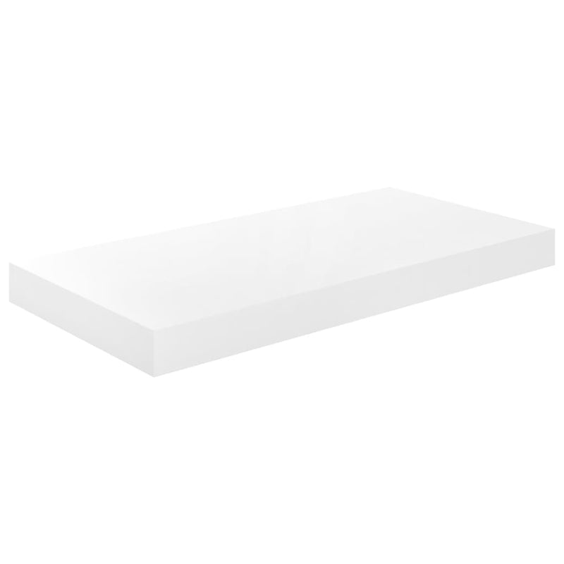 Floating Wall Shelf High Gloss White 19.7"x9.1"x1.5" MDF
