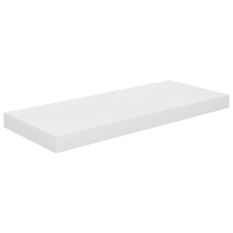 Floating Wall Shelf High Gloss White 23.6"x9.3"x1.5" MDF