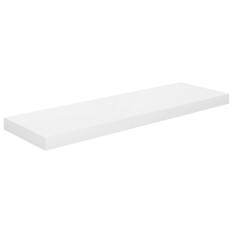 Floating Wall Shelf High Gloss White 31.5"x9.3"x1.5" MDF