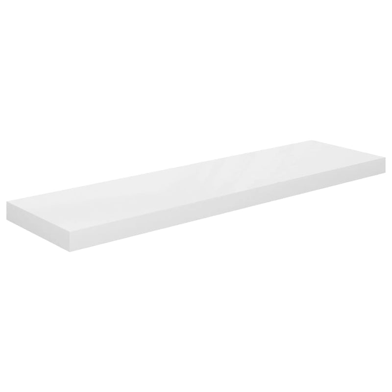Floating Wall Shelves 2 pcs High Gloss White 35.4"x9.3"x1.5" MDF