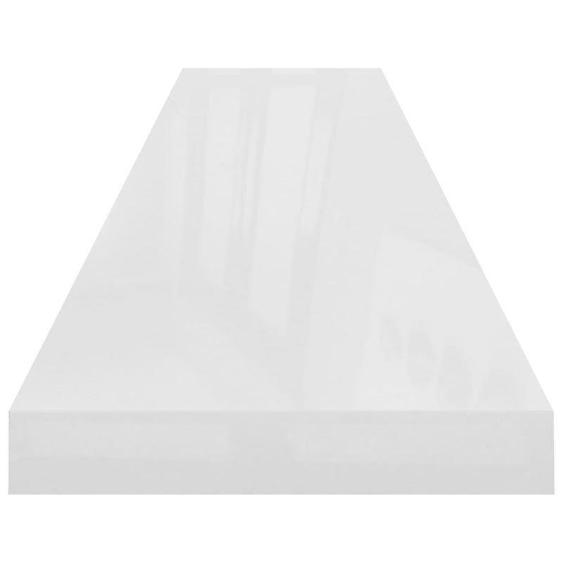 Floating Wall Shelf High Gloss White 47.2"x9.3"x1.5" MDF