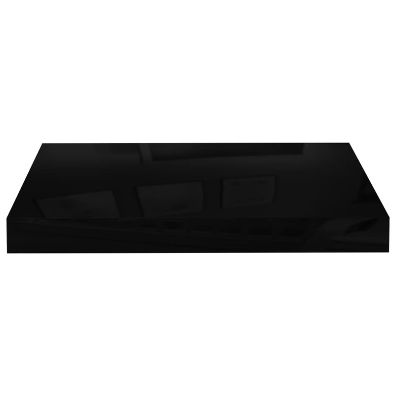Floating Wall Shelf High Gloss Black 15.7"x9.1"x1.5" MDF