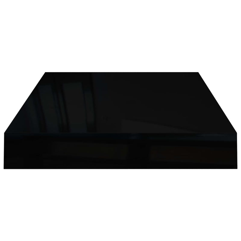 Floating Wall Shelf High Gloss Black 15.7"x9.1"x1.5" MDF