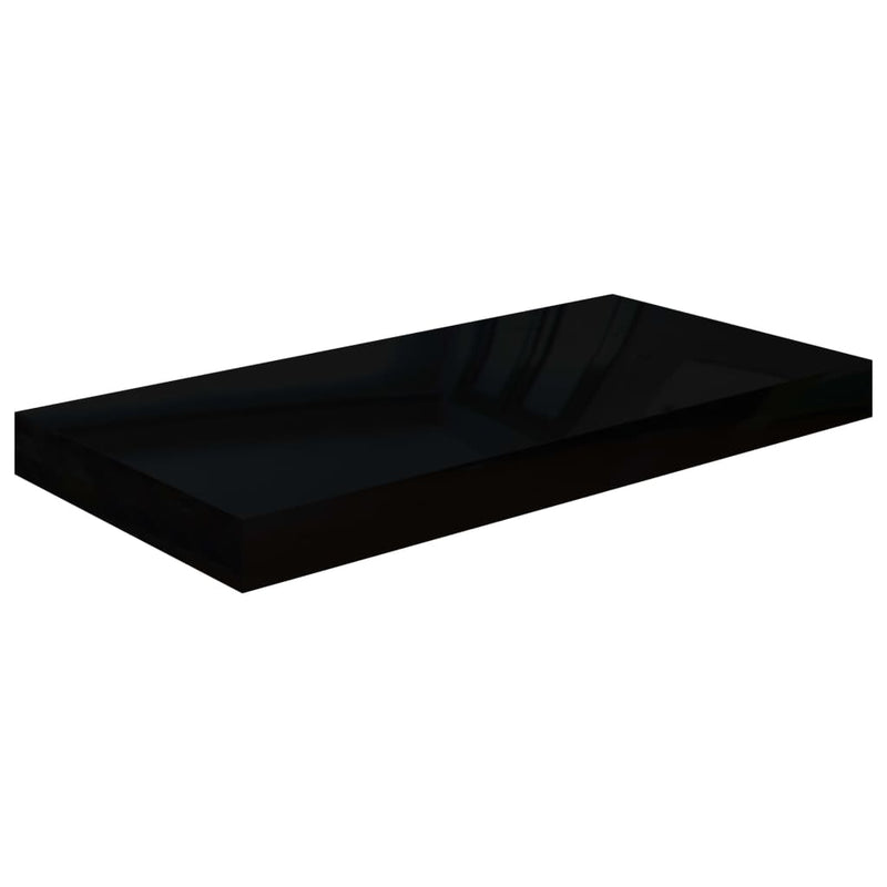 Floating Wall Shelf High Gloss Black 19.7"x9.1"x1.5" MDF