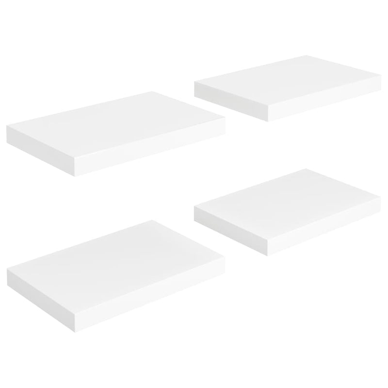 Floating Wall Shelves 4 pcs White 15.7"x9.1"x1.5" MDF